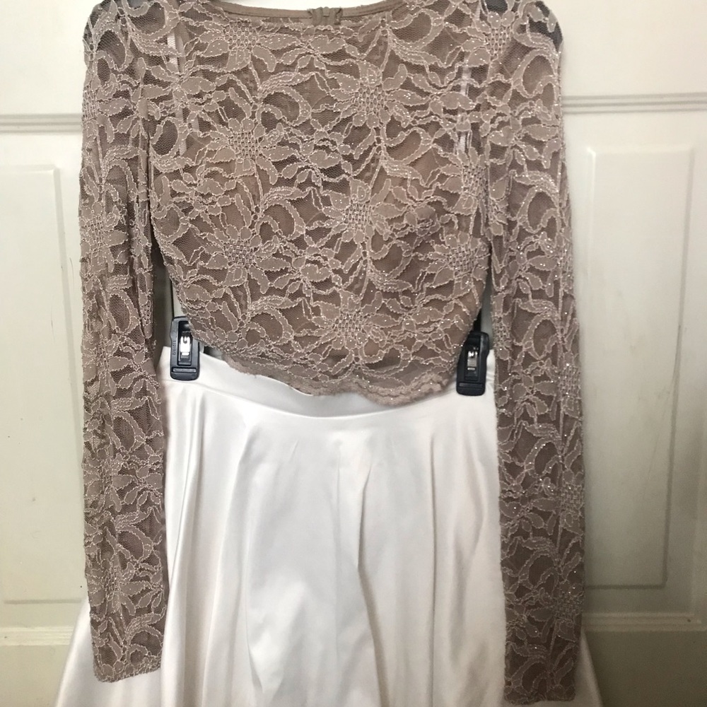 White and gold prom/dance dress